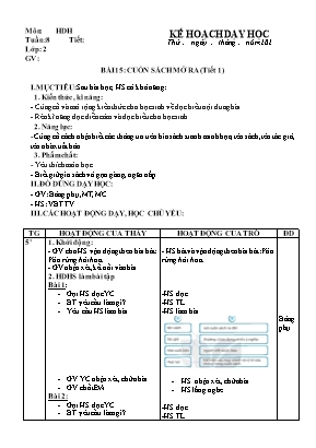 Giáo án môn Tiếng Việt Lớp 2 - Tuần 8 (Bộ sách Kết nối tri thức với cuộc sống)